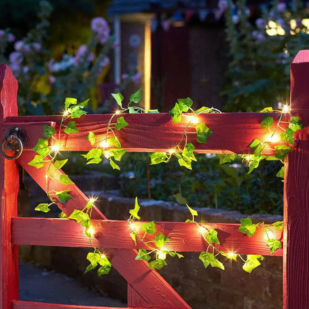 Solar Maple Leaf Fairy Lights - Waterproof Outdoor Garland