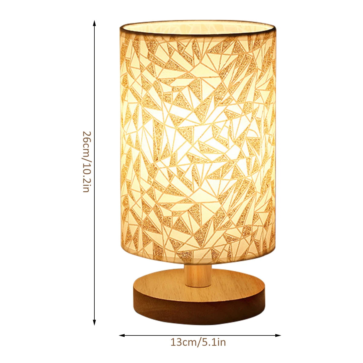 Wooden USB Table Lamp: Stylish Bedroom Night Light with Cylinder Shade - Perfect Home Decor!